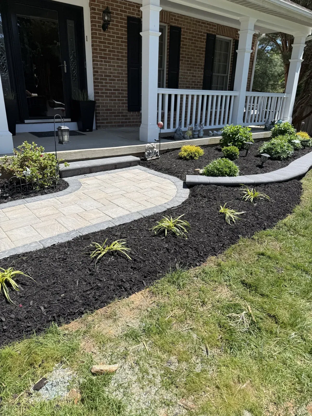 Paver path and bed to the front door, Patios & stonework
